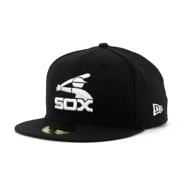 WHITE SOX MLB B-DUB Casquette blanche des White Sox avec logo noir d'un batteur
