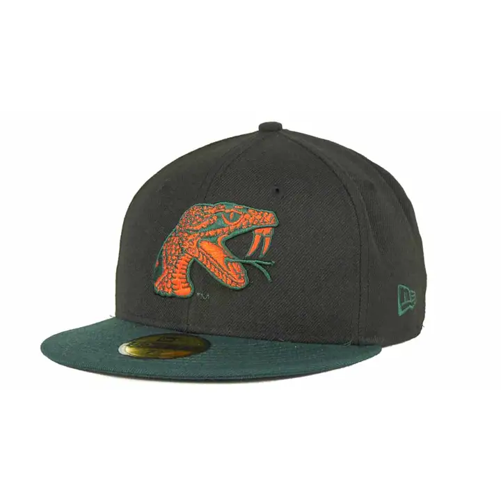 FAMU NCAA 2 Tone 5950 Noir/TC Tête de serpent noir/vert forêt