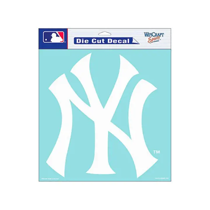 Autocollant découpé Yankees 8x8 Blanc NY