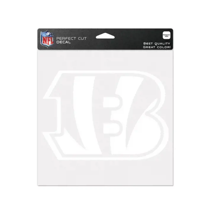 BENGALS Décalcomanie découpée 8x8 Blanche Ast