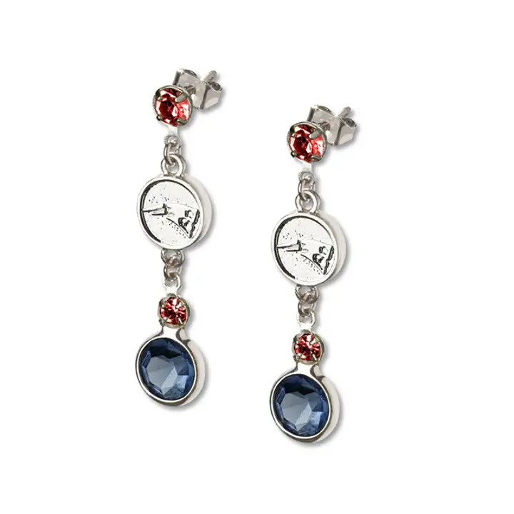 Boucles d'oreilles logo cristal PATRIOTS