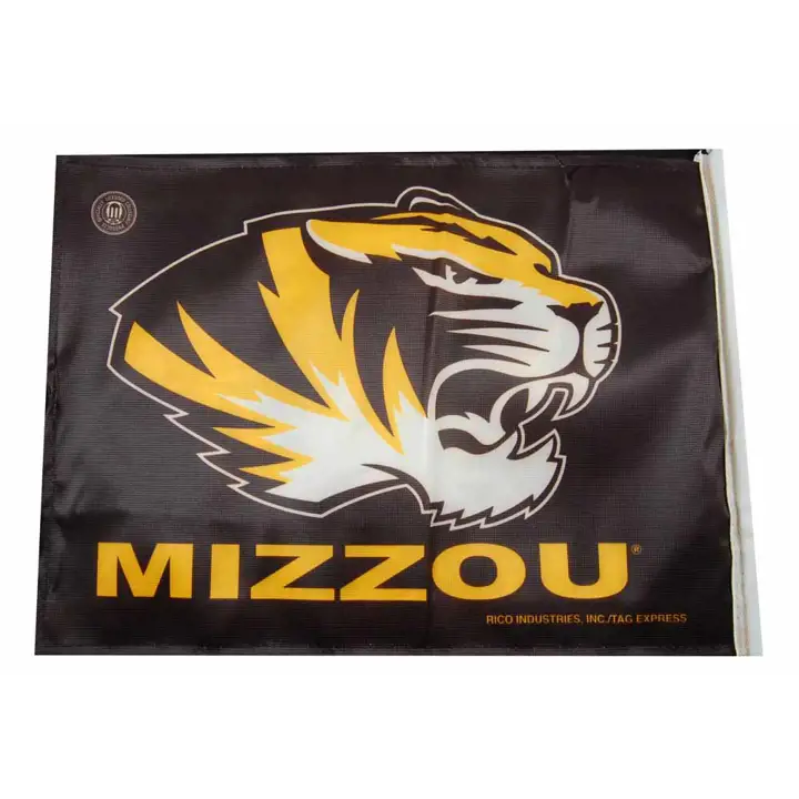 Drapeau de voiture Missouri Rico TÊTE DE TIGRE noire