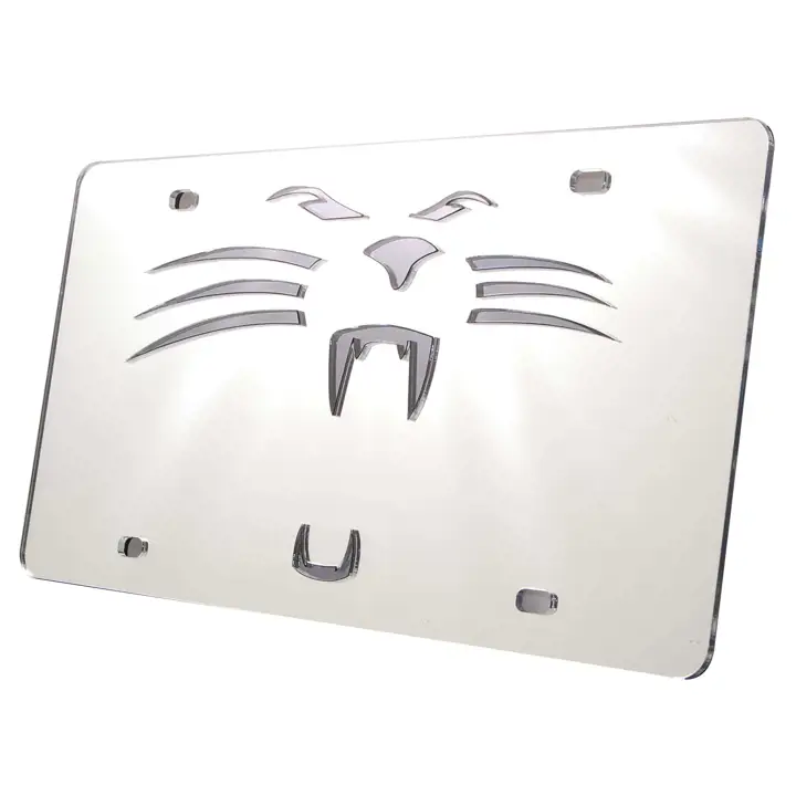 PANTHERS LOGO MOUSTACHES ACRYLIC LASER TAG arg.