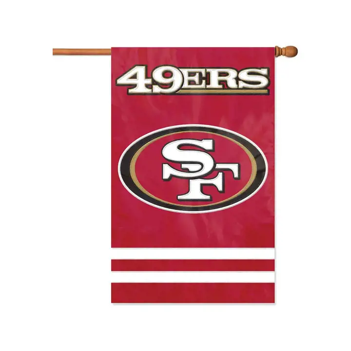 Drapeau de maison 49ERS APPLIQUE rouge