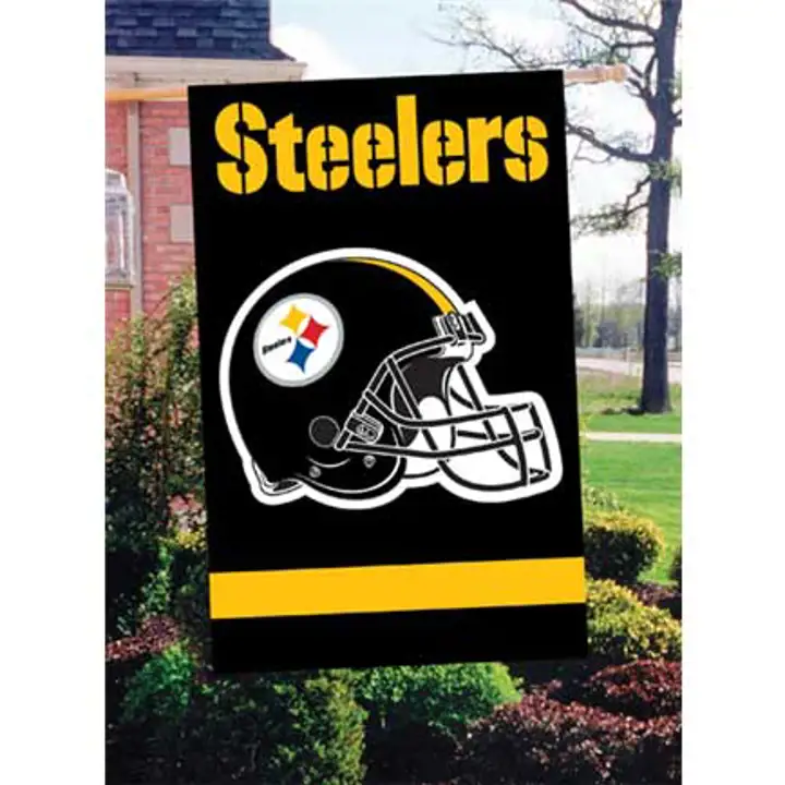 DRAPEAU DE MAISON AVEC APPLIQUE DE L'ÉQUIPE DES STEELERS
