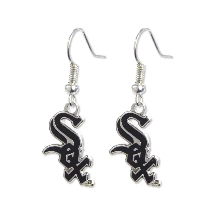 Boucles d'oreilles pendantes logo WHITE SOX Aminco