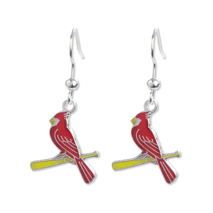 Boucles d'oreilles pendantes logo STL CARDS Aminco rouges