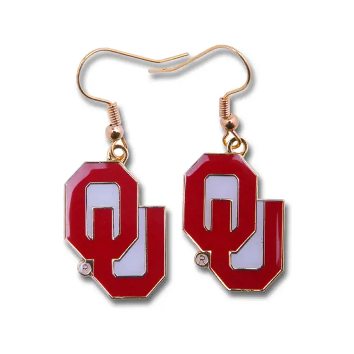 Boucles d'oreilles LOGO Oklahoma cramoisi