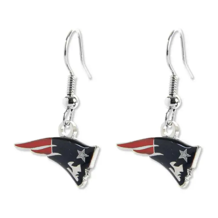 Boucles d'oreilles pendantes logo PATRIOTS Aminco Métal/rouge/bleu marine