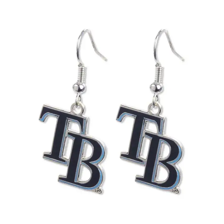 Boucles d'oreilles pendantes logo RAYS Aminco bleu/argent