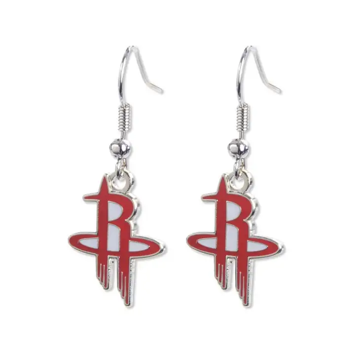 BOUCLES D'OREILLES LOGO ROCKETS rouge/arg.