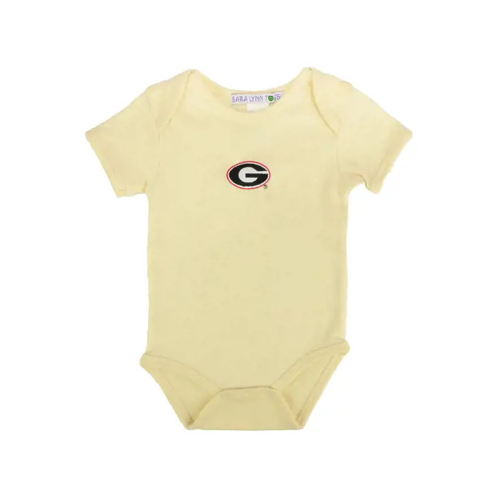 Grenouillère polo Georgia NCAA pour bébé, manches courtes, couleur naturelle