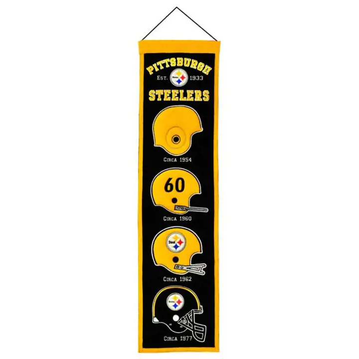 Bannières d'héritage des Steelers de Pittsburgh noires