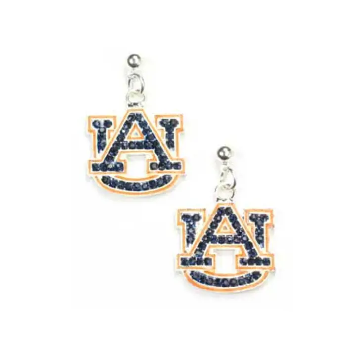 Boucles d'oreilles logo en cristal Auburn