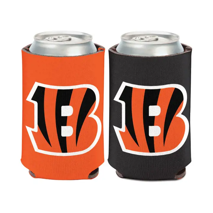 BENGALS Coozie en tissu néoprène noir/orange