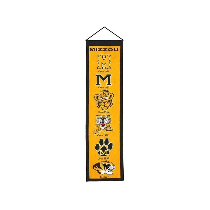 Bannières Missouri Tigers Heritage (gris/noir/blanc)