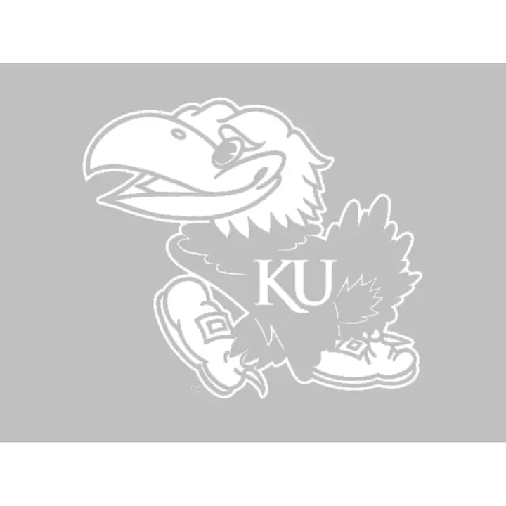 Autocollant découpé au pochoir Kansas 8x8 Blanc - XP JAYHAWK wht