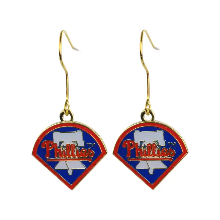 Boucles d'oreilles pendantes logo PHILLIES Aminco bleu marine/OR MT