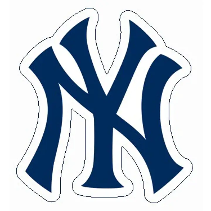 Autocollant découpé Yankees 8x8 - Couleur bleu marine NY