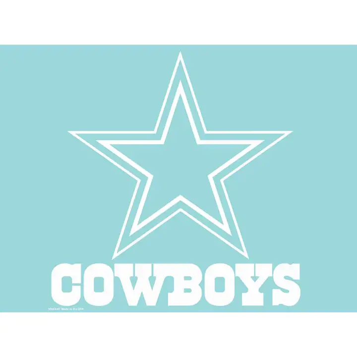 Autocollant découpé 8x8 Cowboys, blanc