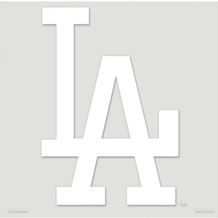 "Autocollant découpé DODGERS 8x8 Blanc \"LA\" blc"
