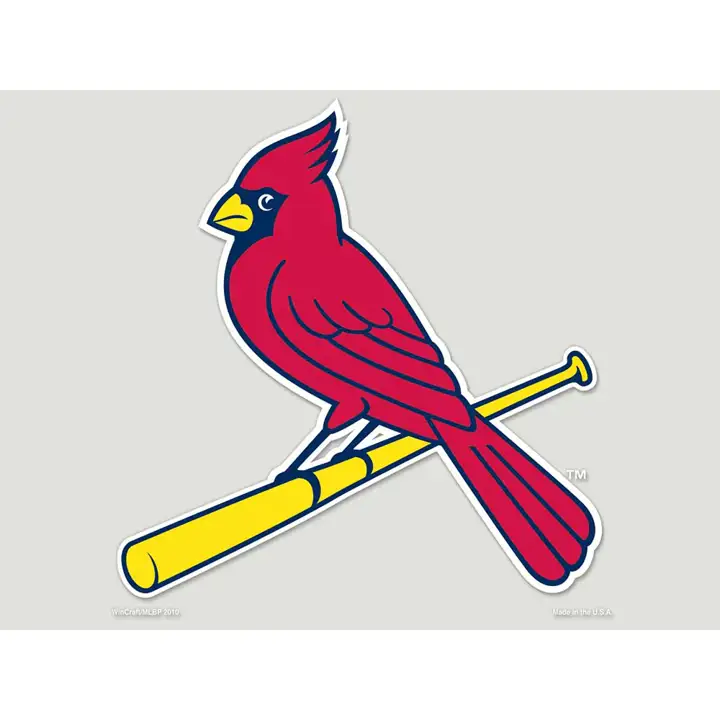 STL CARDS Décalcomanie découpée 8x8 - Oiseau couleur sur batte rouge