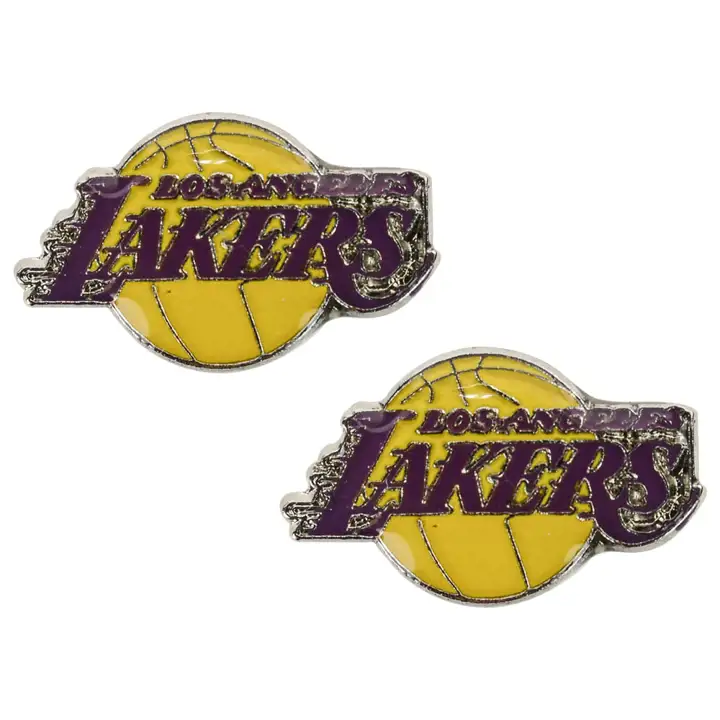 Boucles d'oreilles clous logo LAKERS Aminco   gl/pur