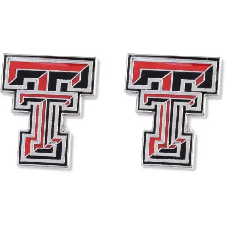 Boucles d'oreilles clous logo Texas Tech Aminco rouge/noir