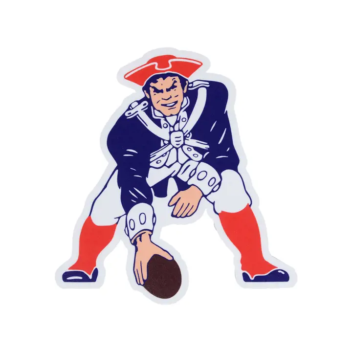 PATRIOTS Autocollant découpé 8x8 - Couleur Rétro bleu marine/rouge