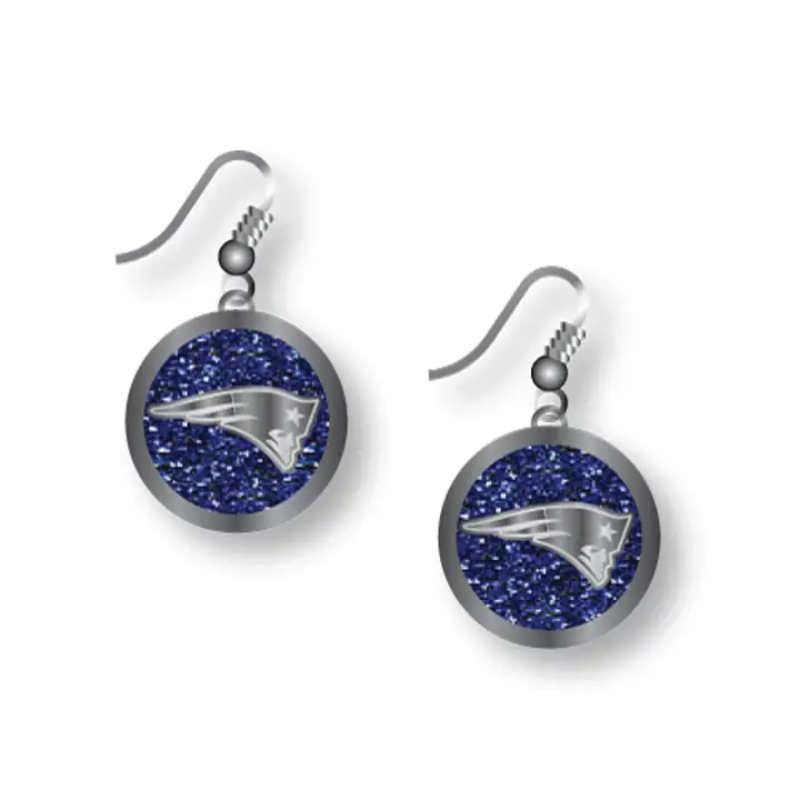 Boucles d'oreilles pendantes à paillettes PATRIOTS Aminco bleu marine/argent