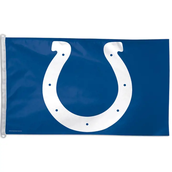 Drapeau d'équipe COLTS 3x5 Fer à cheval bleu