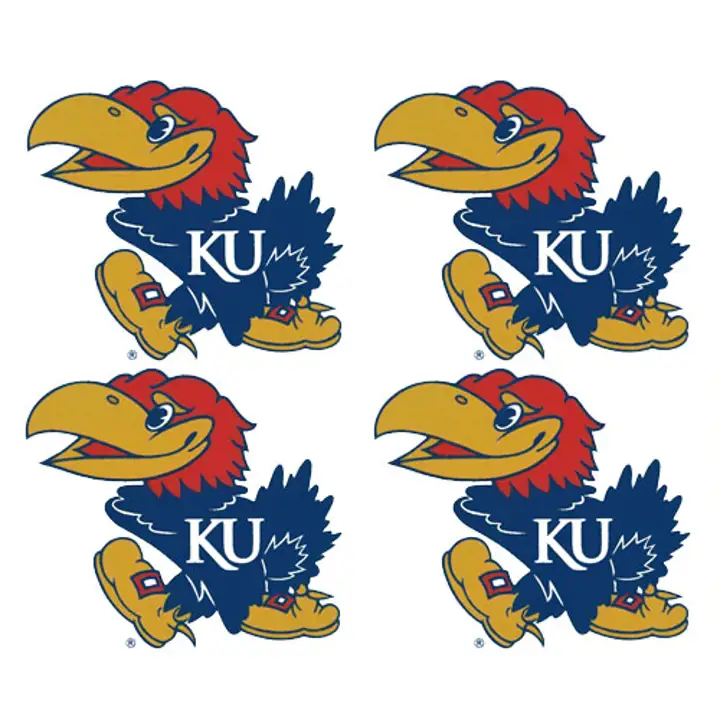 Kansas Tattoo Pack de 4 JAYHAWK bleu/rouge