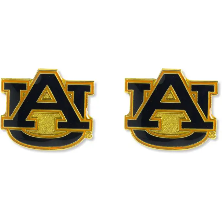 Boucles d'oreilles clous logo Auburn Aminco gl/navy