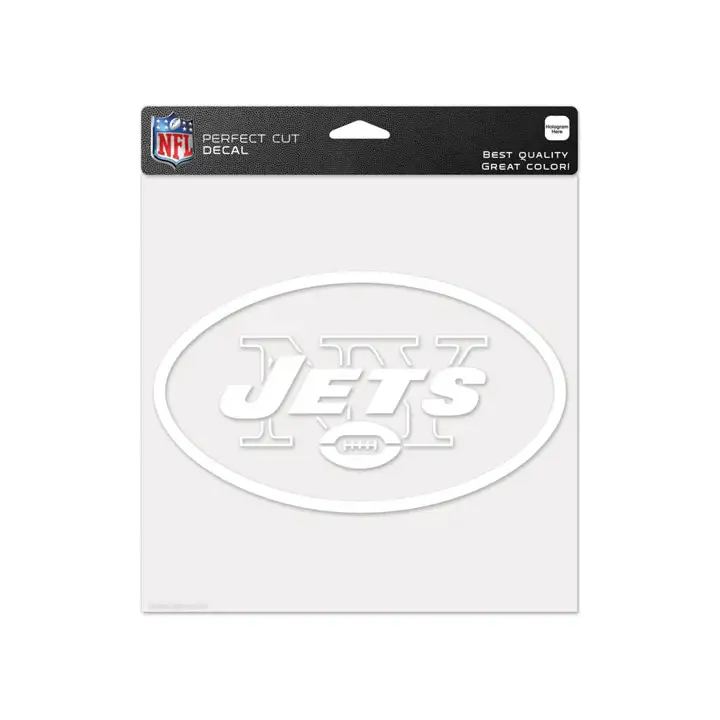 NY JETS 8x8 Décalcomanie découpée blanc