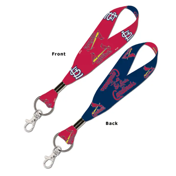 Cordon tour de cou porte-clés STL CARDS rouge/marine
