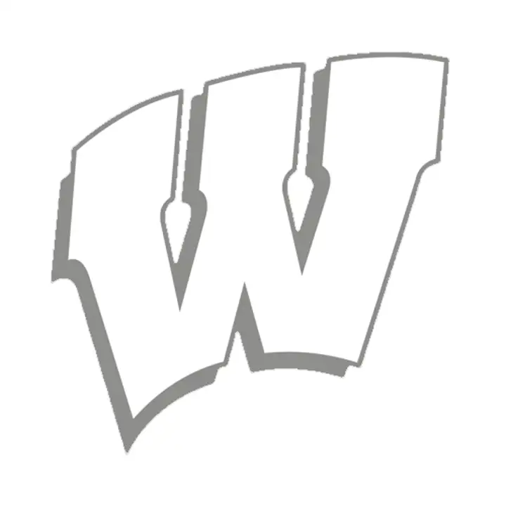 Autocollant découpé WisconsinB 8x8 blanc Ast