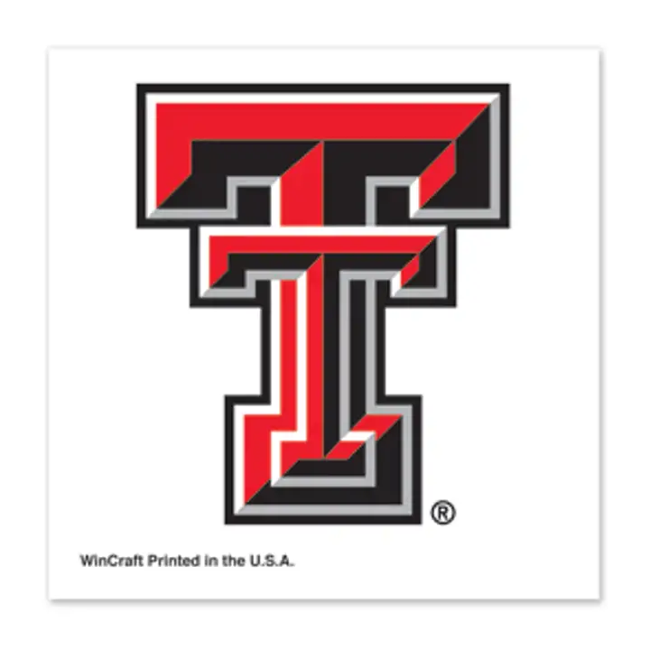 Lot de 4 tatouages Texas Tech Double T rouge/noir