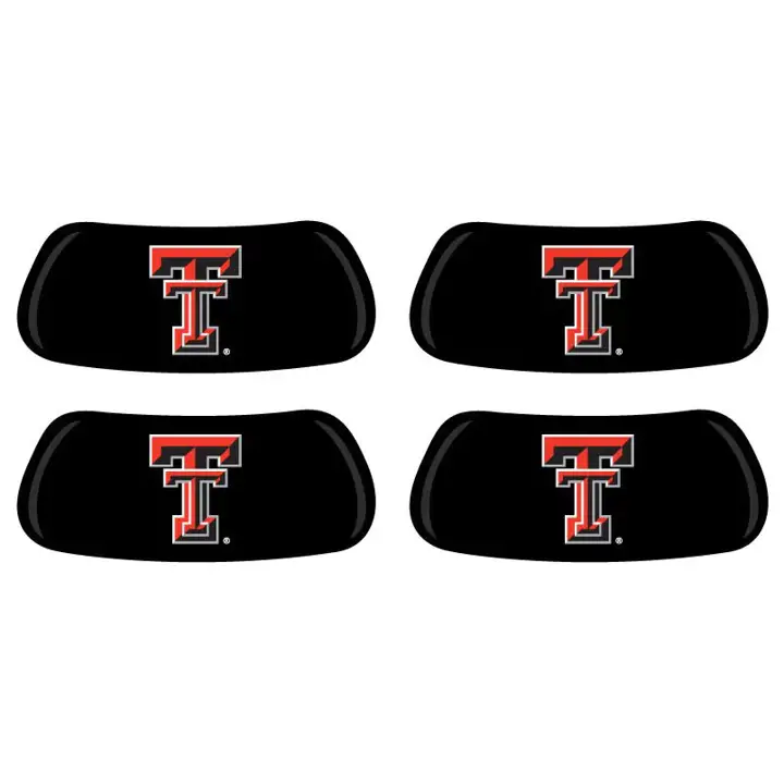 Texas Tech 2 paires d'autocollants anti-éblouissement Double T noir