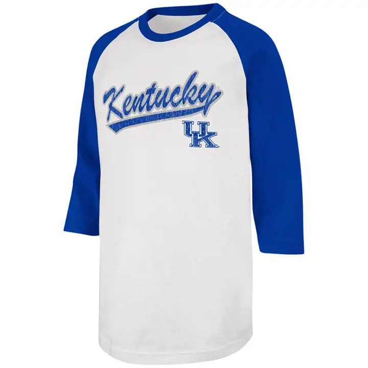 T-shirt Kentucky NCAA jeunesse 3/4 manches « UK » blc/roi