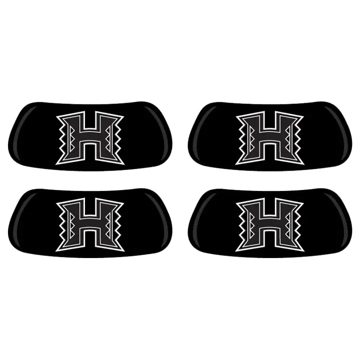 Autocollant anti-reflet hawaïen en forme de "H" pour les yeux, noir, 2 paires