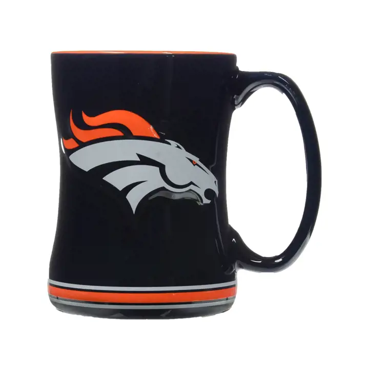 Mug en relief BRONCOS de 414 ml marine/orange/blanc