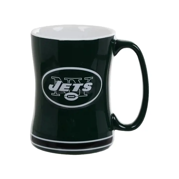 Tasse en relief 14 oz NY JETS vert foncé/blanc