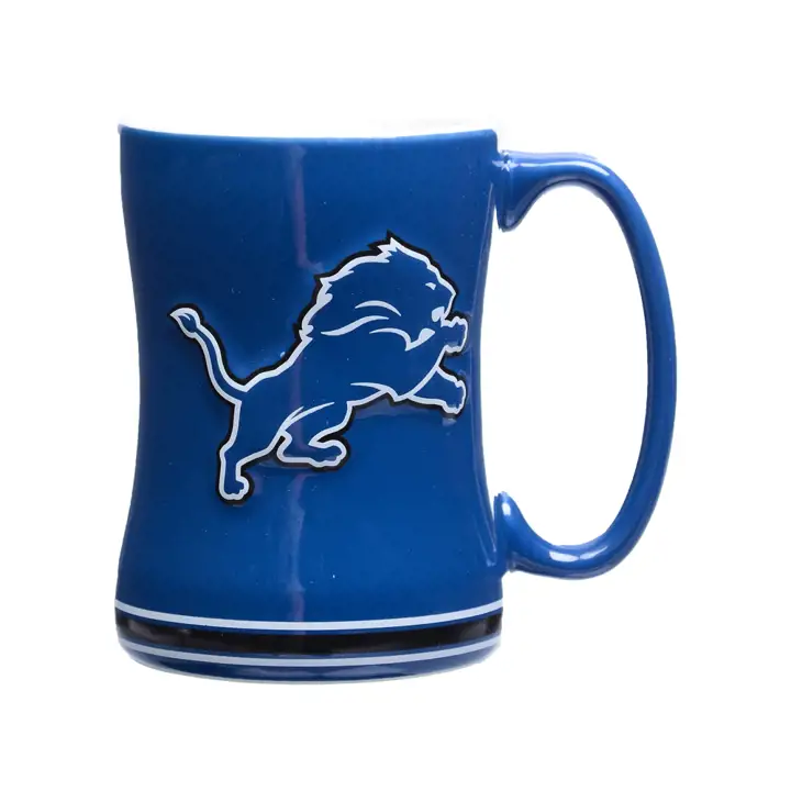 LIONS Mug en relief 14 oz  bleu/blc