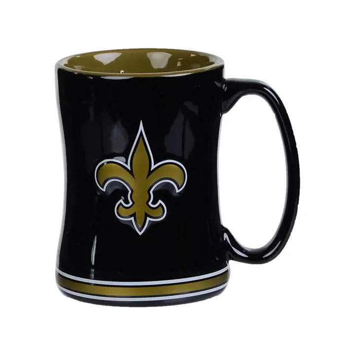 Mug relief SAINTS 40 cl noir/gris/blanc