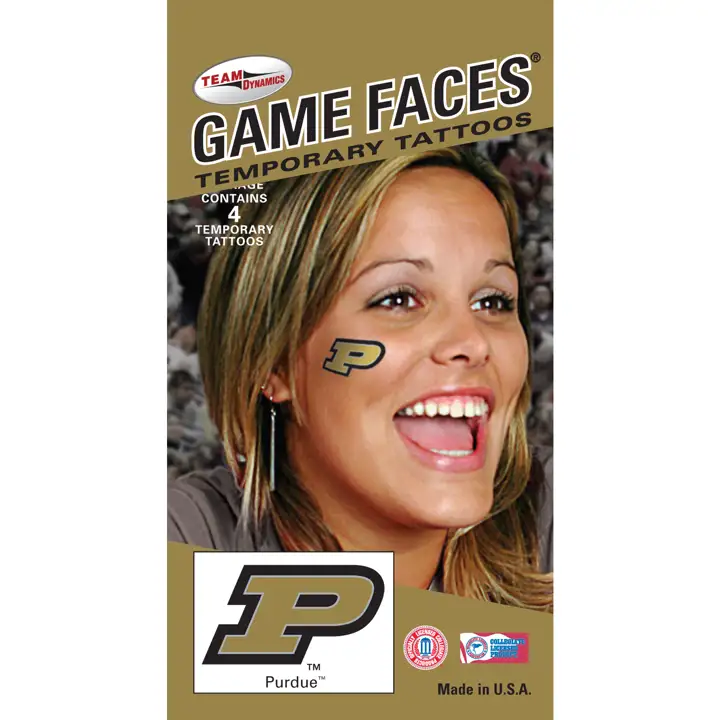 Tatouage « P » du visage de match de Purdue