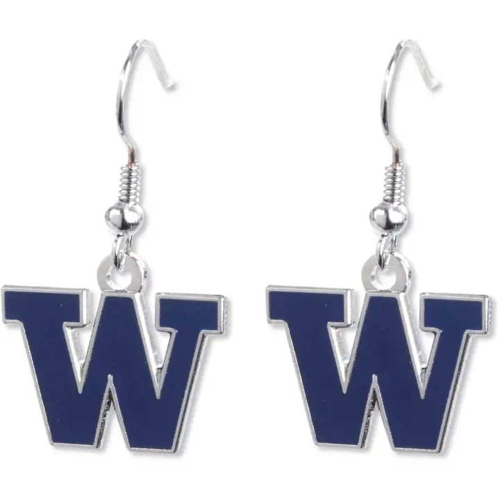 Boucles d'oreilles pendantes logo Washington Aminco « W »