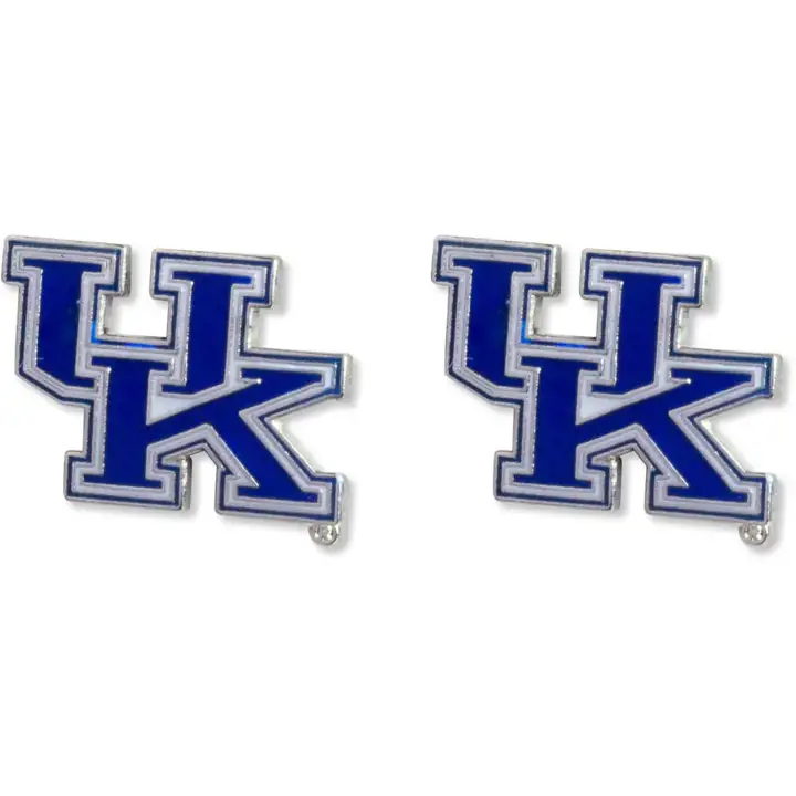 Boucles d'oreilles clous Aminco "UK" logo Kentucky bleues