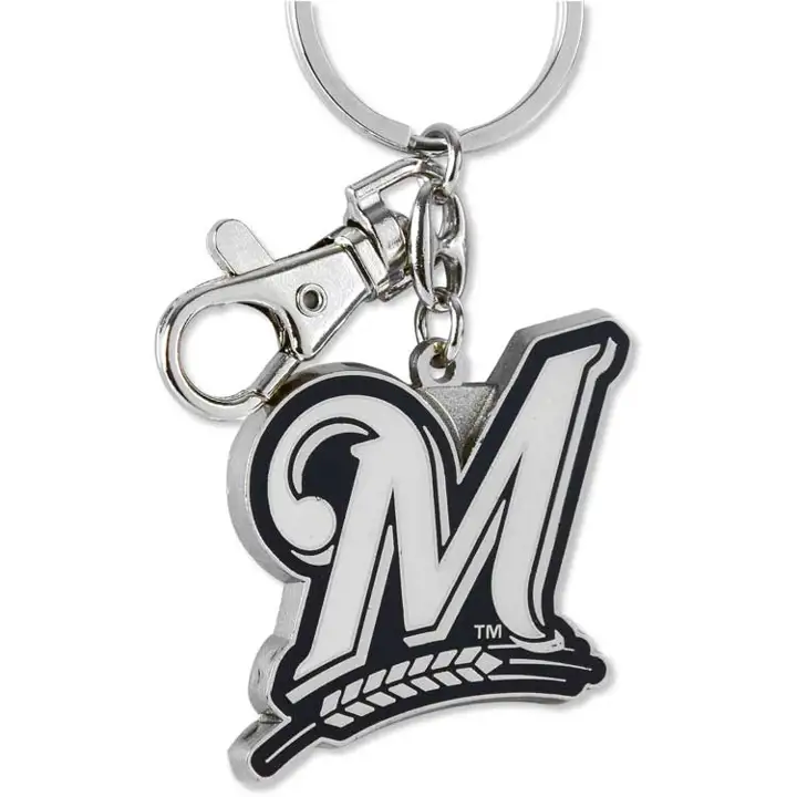 Porte-clés épais BREWERS Aminco argent/bleu marine