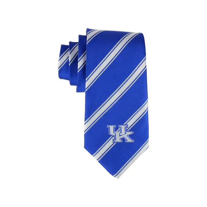 Cravate Kentucky en poly tissé 1 bleu/blanc