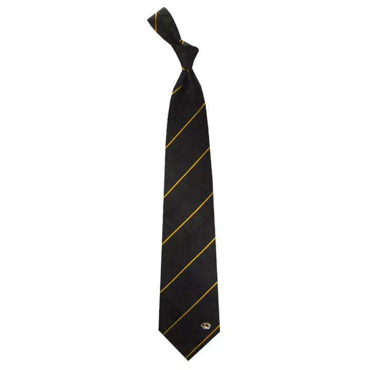Cravate Missouri Oxford en soie tissée noir/or